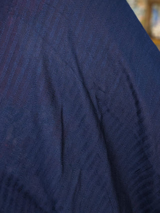 4- Overlayer Tops Martina Textured Stripe Solid Kimono in Deep Navy plus size clothing