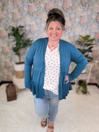 Mattie Criss-Cross Ditsy Floral Thermal Short Sleeve on Ivory-1- ShortSlv/Slvless Tops-HEIMISH-Styled by Stacked - A Plus Size Women's Boutique in Lakeville, MN