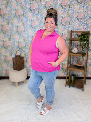 11- Dress/Romp/Jump Maxine Ribbed Collared Tank Dress in Solids plus size clothing