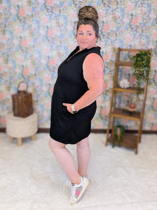 11- Dress/Romp/Jump Maxine Ribbed Collared Tank Dress in Solids plus size clothing