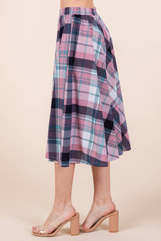 Maybelle Spring Plaid Midi Skirt (2 Colors)-10- Bottoms Non-Denim-EMERALD-Styled by Stacked - A Plus Size Women's Boutique in Lakeville, MN