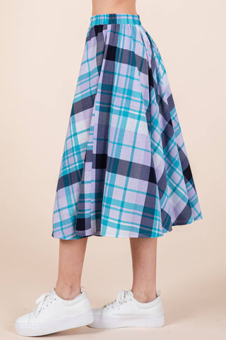 Maybelle Spring Plaid Midi Skirt (2 Colors)-10- Bottoms Non-Denim-EMERALD-Styled by Stacked - A Plus Size Women's Boutique in Lakeville, MN