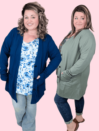 Cori Classic Cardigan w/Oversized Buttons (2 Colors)-4- Overlayer Tops-MICHELLE MAE-Styled by Stacked - A Plus Size Women's Boutique in Lakeville, MN