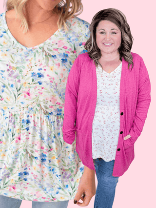 Marissa Mini Ruffle Short Sleeve Top in Florals (8 Prints)-1- ShortSlv/Slvless Tops-MICHELLE MAE-Styled by Stacked - A Plus Size Women's Boutique in Lakeville, MN