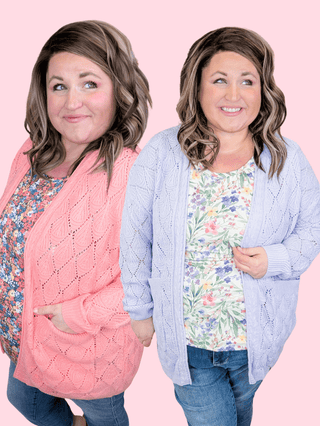 Whitney Textured Knit Spring Weight Cardigan (6 Colors)-4- Overlayer Tops-MICHELLE MAE-Styled by Stacked - A Plus Size Women's Boutique in Lakeville, MN