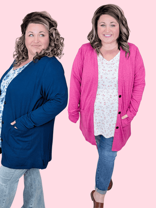 Cori Classic Cardigan w/Oversized Buttons (5 Colors)-4- Overlayer Tops-MICHELLE MAE-Styled by Stacked - A Plus Size Women's Boutique in Lakeville, MN