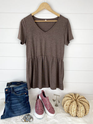 SALE- Flatter + Stretch HEATHERED Mini-Ruffle Tees