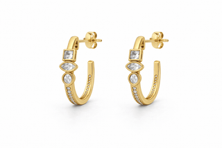 Modern Stacked Gem Open Hoop Earrings***-Stacked - A Plus Size Boutique-Styled by Stacked - A Plus Size Women's Boutique in Lakeville, MN