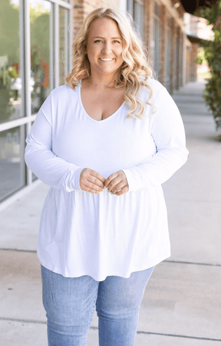 Morgana Luxe Long Sleeve Mini Ruffle Tee (6 colors)-2- Long Sleeve Tops-Michelle Mae-Styled by Stacked - A Plus Size Women's Boutique in Lakeville, MN