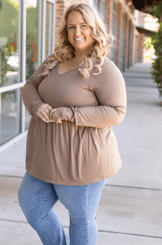 Morgana Luxe Long Sleeve Mini Ruffle Tee (6 colors)-2- Long Sleeve Tops-Michelle Mae-Styled by Stacked - A Plus Size Women's Boutique in Lakeville, MN