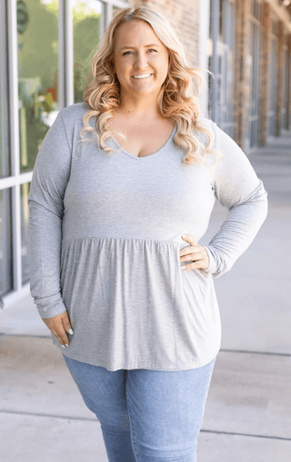 Morgana Luxe Long Sleeve Mini Ruffle Tee (6 colors)-2- Long Sleeve Tops-Michelle Mae-Styled by Stacked - A Plus Size Women's Boutique in Lakeville, MN