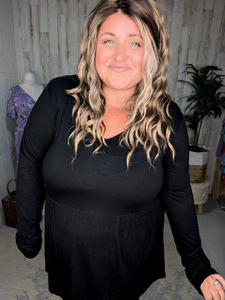 Morgana Luxe Long Sleeve Mini Ruffle Tee (6 colors)-2- Long Sleeve Tops-Michelle Mae-Styled by Stacked - A Plus Size Women's Boutique in Lakeville, MN