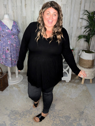 Morgana Luxe Long Sleeve Mini Ruffle Tee (6 colors)-2- Long Sleeve Tops-Michelle Mae-Styled by Stacked - A Plus Size Women's Boutique in Lakeville, MN