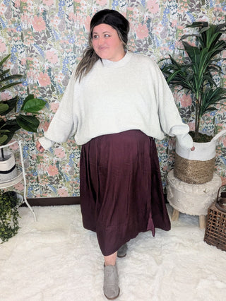 Moxie Oversized Dolman Sweater in Soft Gray-2- Long Sleeve Tops-WHITE BIRCH-Styled by Stacked - A Plus Size Women's Boutique in Lakeville, MN
