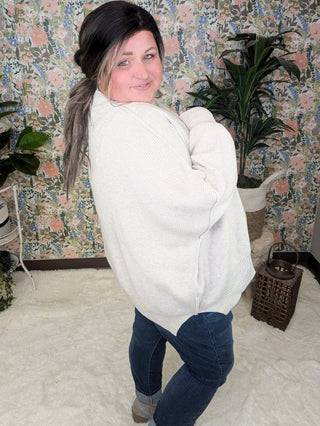 Moxie Oversized Dolman Sweater in Soft Gray-2- Long Sleeve Tops-WHITE BIRCH-Styled by Stacked - A Plus Size Women's Boutique in Lakeville, MN
