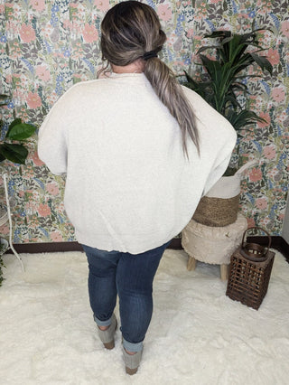Moxie Oversized Dolman Sweater in Soft Gray-2- Long Sleeve Tops-WHITE BIRCH-Styled by Stacked - A Plus Size Women's Boutique in Lakeville, MN