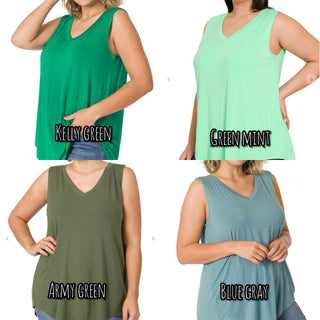 Myra Luxe Vneck Scoop Hem Tank-7- Year Round Basic Tops-zenana-Styled by Stacked - A Plus Size Women's Boutique in Lakeville, MN