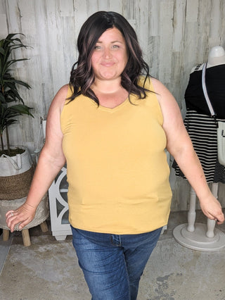 Myra Luxe Vneck Scoop Hem Tank-7- Year Round Basic Tops-zenana-Styled by Stacked - A Plus Size Women's Boutique in Lakeville, MN