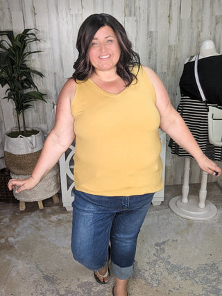 Myra Luxe Vneck Scoop Hem Tank-7- Year Round Basic Tops-zenana-Styled by Stacked - A Plus Size Women's Boutique in Lakeville, MN