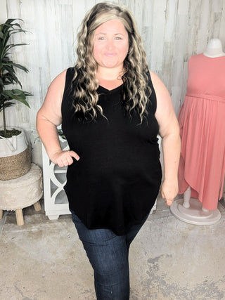 Myra Luxe Vneck Scoop Hem Tank-7- Year Round Basic Tops-zenana-Styled by Stacked - A Plus Size Women's Boutique in Lakeville, MN