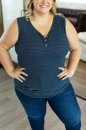 STRIPED TRIPLE STRETCH HENLEY TANKS (many colors!)