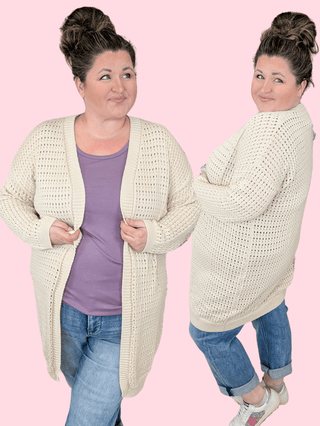 Nixie Open Knit Sweater Cardigan in Taupe-4- Overlayer Tops-WHITE BIRCH-Styled by Stacked - A Plus Size Women's Boutique in Lakeville, MN