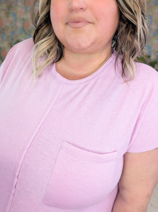 Noemi Reverse Textured Dolman Top w/Pocket (3 Colors)-1- ShortSlv/Slvless Tops-HEIMISH-Styled by Stacked - A Plus Size Women's Boutique in Lakeville, MN
