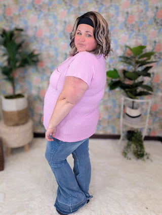 Noemi Reverse Textured Dolman Top w/Pocket (3 Colors)-1- ShortSlv/Slvless Tops-HEIMISH-Styled by Stacked - A Plus Size Women's Boutique in Lakeville, MN