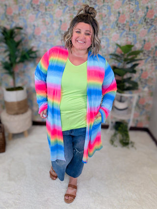 Nori Ombre Rainbow Open Cardigan w/Pockets-4- Overlayer Tops-WHITE BIRCH-Styled by Stacked - A Plus Size Women's Boutique in Lakeville, MN
