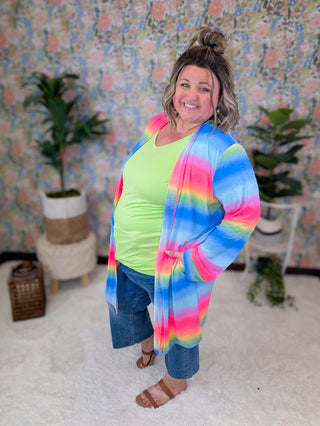 Nori Ombre Rainbow Open Cardigan w/Pockets-4- Overlayer Tops-WHITE BIRCH-Styled by Stacked - A Plus Size Women's Boutique in Lakeville, MN