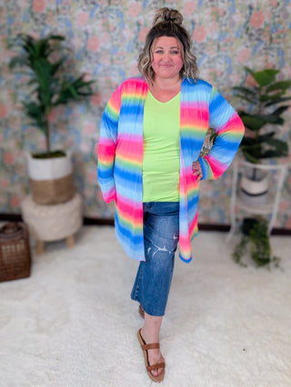 Nori Ombre Rainbow Open Cardigan w/Pockets-4- Overlayer Tops-WHITE BIRCH-Styled by Stacked - A Plus Size Women's Boutique in Lakeville, MN
