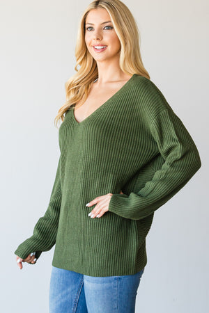 Olivia Open Back V-Neck Sweater (3 colors!)