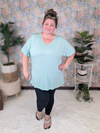 Olivia Luxe Vneck Bamboo Tee in Solids (6 Colors)-1- ShortSlv/Slvless Tops-MICHELLE MAE-Styled by Stacked - A Plus Size Women's Boutique in Lakeville, MN