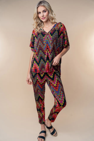 Parker Chevron Print 2 Pc Set-1- ShortSlv/Slvless Tops-WHITE BIRCH-Styled by Stacked - A Plus Size Women's Boutique in Lakeville, MN