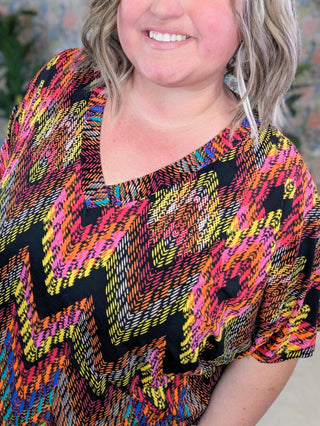 Parker Chevron Print 2 Pc Set-1- ShortSlv/Slvless Tops-WHITE BIRCH-Styled by Stacked - A Plus Size Women's Boutique in Lakeville, MN