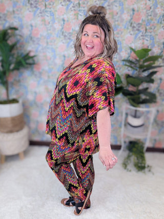 Parker Chevron Print 2 Pc Set-1- ShortSlv/Slvless Tops-WHITE BIRCH-Styled by Stacked - A Plus Size Women's Boutique in Lakeville, MN