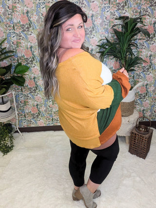 Perry Cashmere-Soft Colorblock Pullover-2- Long Sleeve Tops-HAPTICS-Styled by Stacked - A Plus Size Women's Boutique in Lakeville, MN