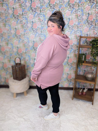 PHC- Luxe Ribbed Pullover Hoodie w/Side Slits (6 Colors)-3- Hooded Tops-MICHELLE MAE-Styled by Stacked - A Plus Size Women's Boutique in Lakeville, MN