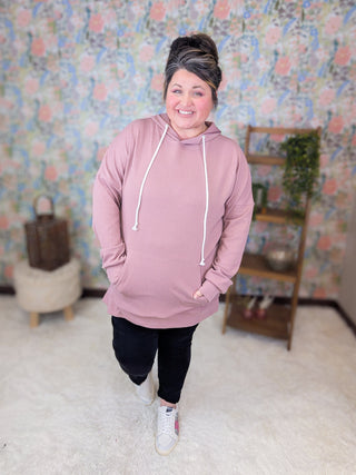 PHC- Luxe Ribbed Pullover Hoodie w/Side Slits (6 Colors)-3- Hooded Tops-MICHELLE MAE-Styled by Stacked - A Plus Size Women's Boutique in Lakeville, MN
