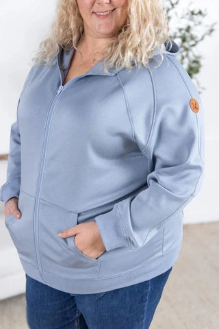 PHC Luxe Scuba Full Zip Hoodie in Solids-3- Hooded Tops-MICHELLE MAE-Styled by Stacked - A Plus Size Women's Boutique in Lakeville, MN