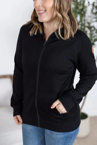 PHC Luxe Scuba Full Zip Hoodie in Solids-3- Hooded Tops-MICHELLE MAE-Styled by Stacked - A Plus Size Women's Boutique in Lakeville, MN