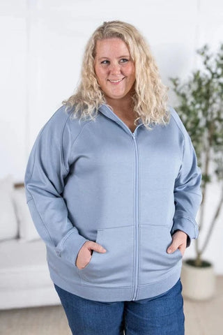 PHC Luxe Scuba Full Zip Hoodie in Solids-3- Hooded Tops-MICHELLE MAE-Styled by Stacked - A Plus Size Women's Boutique in Lakeville, MN