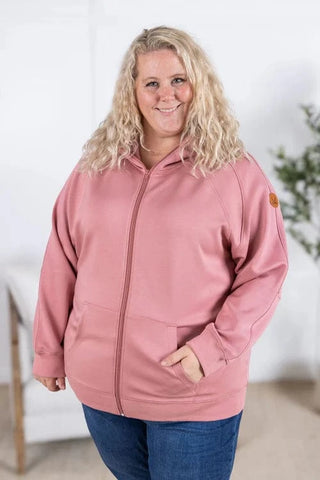 PHC Luxe Scuba Full Zip Hoodie in Solids-3- Hooded Tops-MICHELLE MAE-Styled by Stacked - A Plus Size Women's Boutique in Lakeville, MN