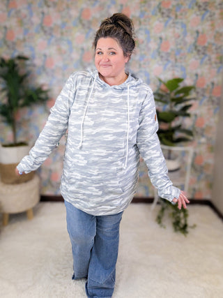 PHC Triple Stretch Camo Pullover Hoodie-3- Hooded Tops-MICHELLE MAE-Styled by Stacked - A Plus Size Women's Boutique in Lakeville, MN