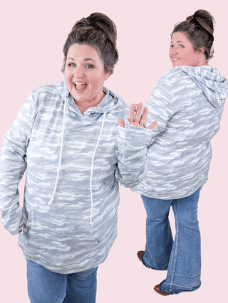 PHC Triple Stretch Camo Pullover Hoodie-3- Hooded Tops-MICHELLE MAE-Styled by Stacked - A Plus Size Women's Boutique in Lakeville, MN