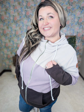 PHC Triple Stretch Full Zip Hoodie in Orchid, Taupe + Brown-3- Hooded Tops-MICHELLE MAE-Styled by Stacked - A Plus Size Women's Boutique in Lakeville, MN