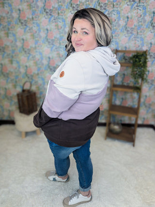 PHC Triple Stretch Full Zip Hoodie in Orchid, Taupe + Brown-3- Hooded Tops-MICHELLE MAE-Styled by Stacked - A Plus Size Women's Boutique in Lakeville, MN