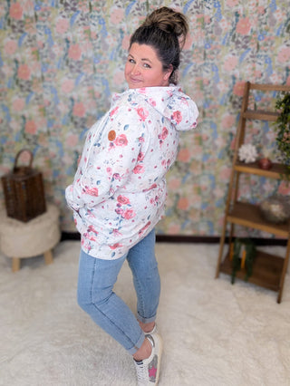 3- Hooded Tops PHC Triple Stretch Halfzip Hoodie in Pink Bloom plus size clothing