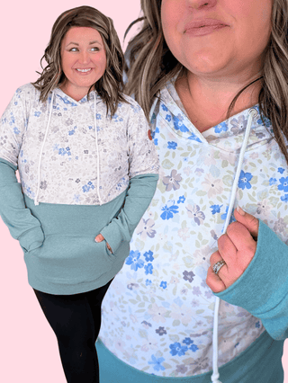 3- Hooded Tops PHC Triple Stretch Pullover Hoodie in Spring Meadow & Sage plus size clothing