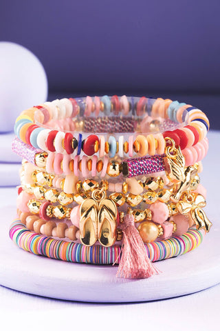 Pink Mix 7 Layered Stacked Bracelet Set-12- Accessories & Gifts-Urbanista-Styled by Stacked - A Plus Size Women's Boutique in Lakeville, MN
